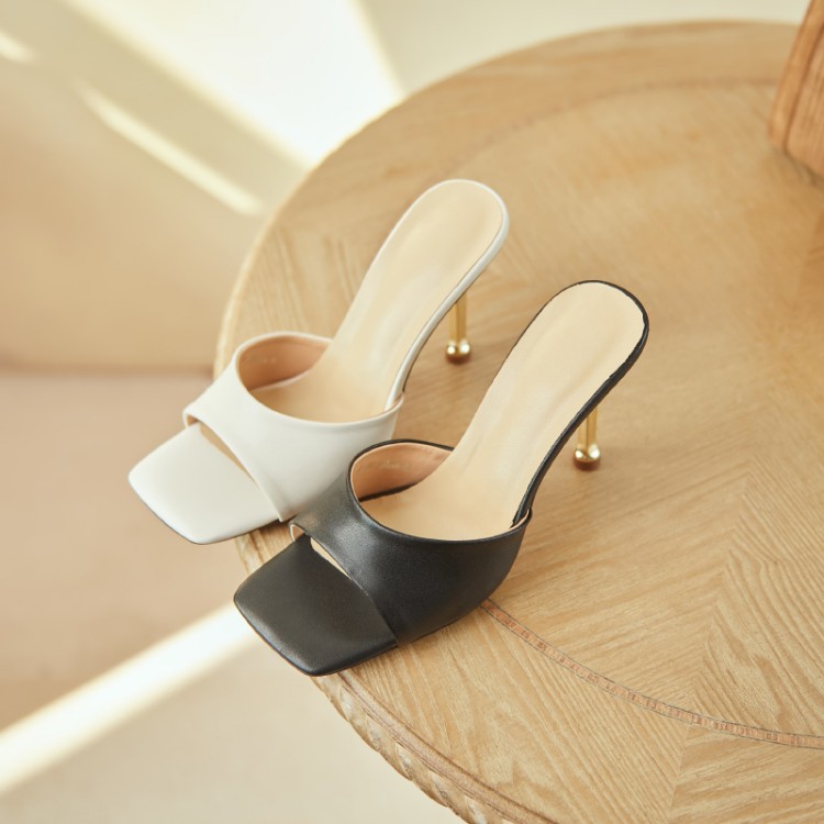 Women's Roman Style High Heel Slippers with Cross Straps - Image 5