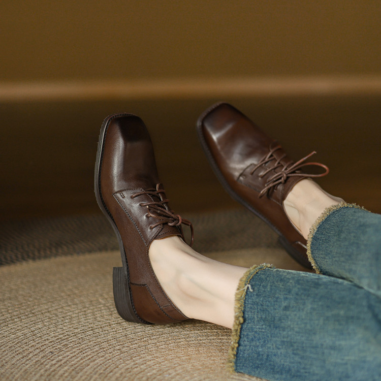 Women's Deep Mouth Square Toe Block Heel Shoes - Style g.html