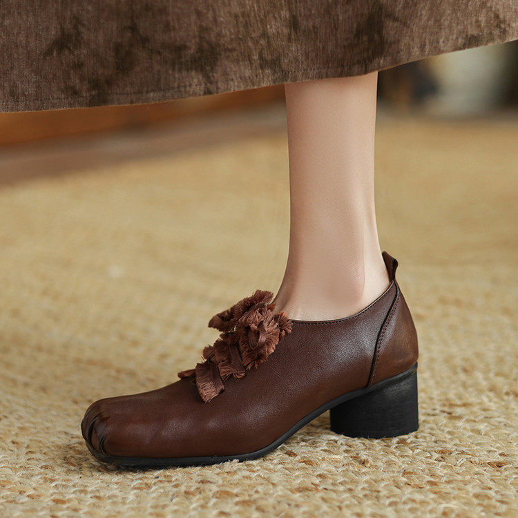 Women's High Heel Round Toe Chunky Heel Pumps Spring 2025