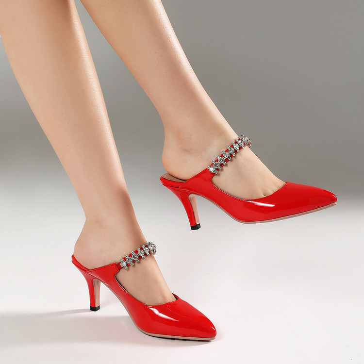 Women's Pointed Toe Stiletto Sandals - PU Upper and Lining, Rubber Sole, Spring 2026